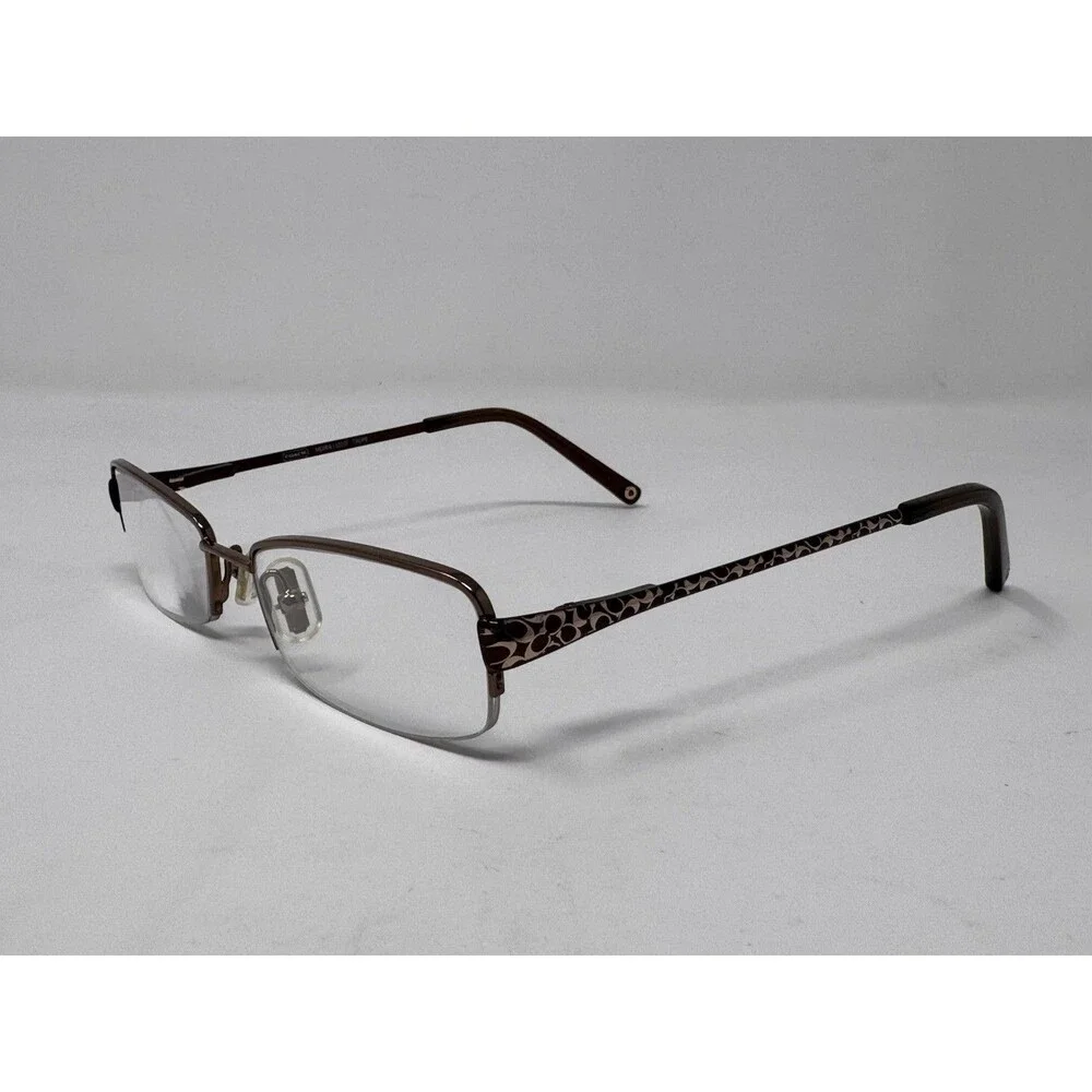 Coach Moira 1010 Eyeglass Frames Only 50-16-135 Metallic Half Rim Authentic